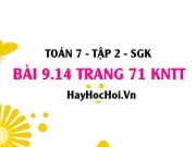 Bài 9.14 trang 71 Toán 7 Tập 2 Kết nối tri thức